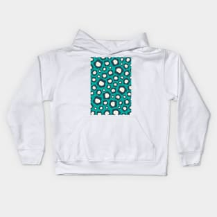 Funky Floral Pattern II in Teal, Charcoal and Yellow Kids Hoodie